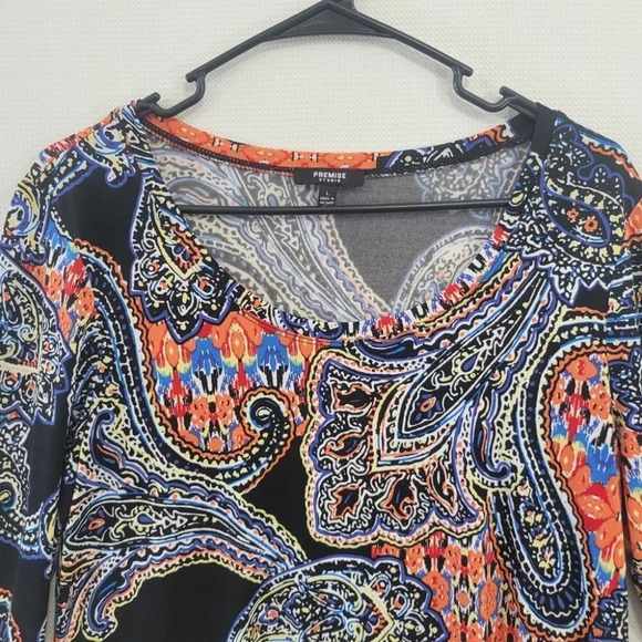 Premise Soft Stretch Paisley Top Size Large - Picture 2 of 10